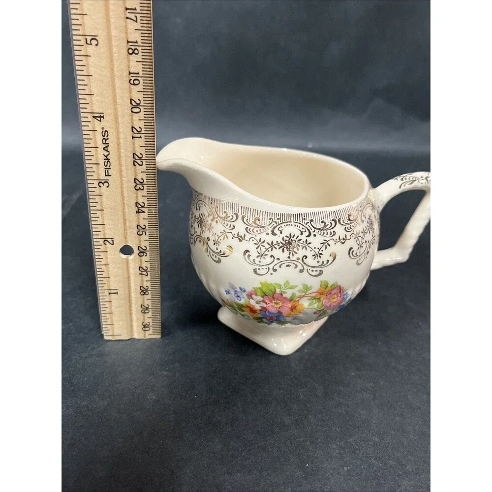 VTG Royal National Brotherhood Operative Potters # 5265 22k Gold Creamer & Plate